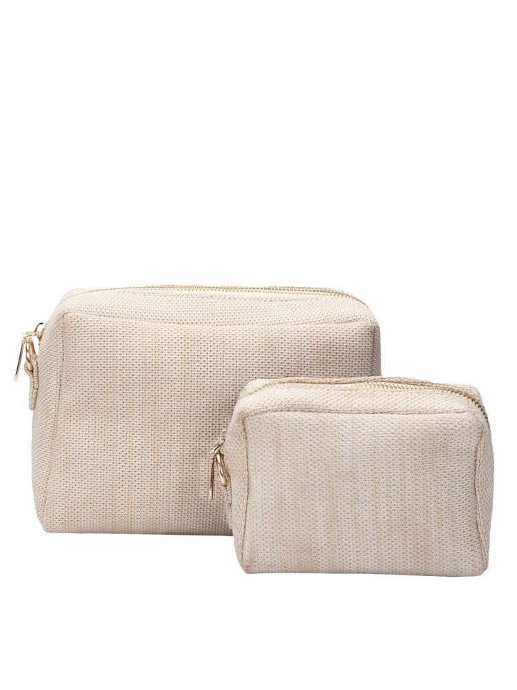 Joon Blu Minimal Beige Vanity Pouches (S)