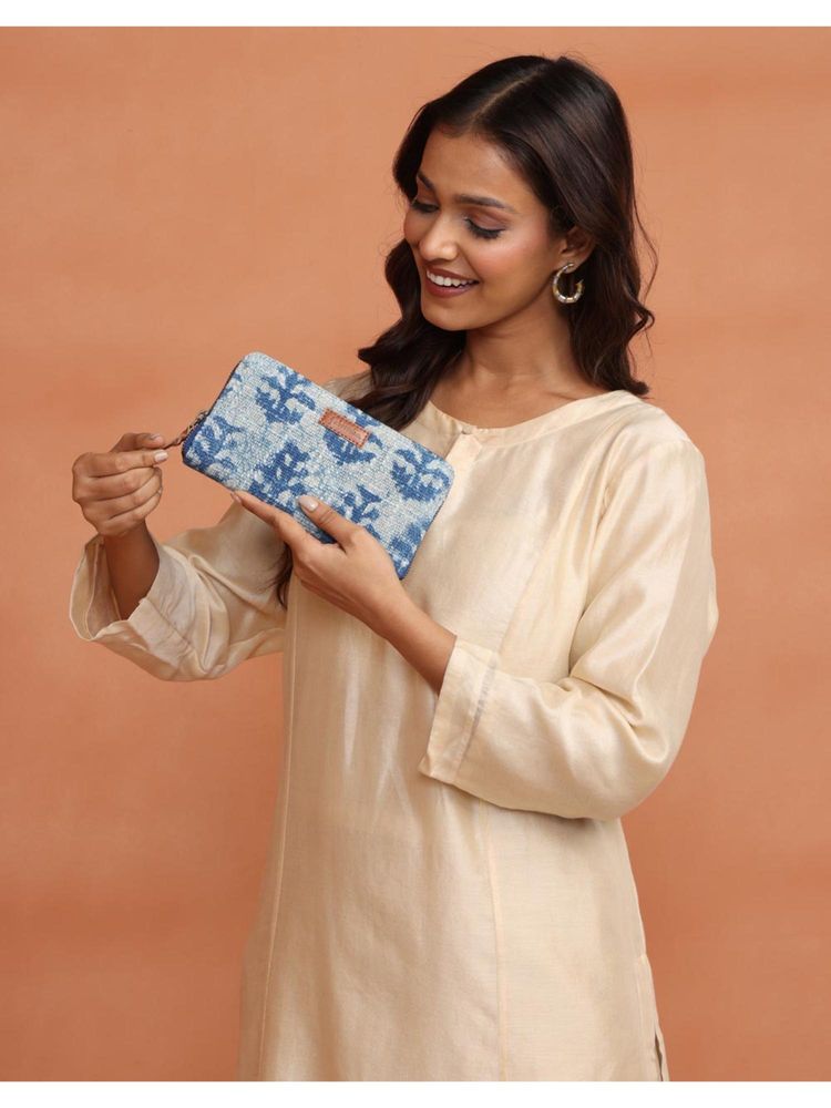 fabindia fashion Fabindia Beige Hand Block Printed Wallet-picture-28