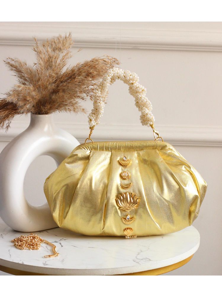BOXWISH BY BHUMIKA Gold Envelope Clutch-image-8