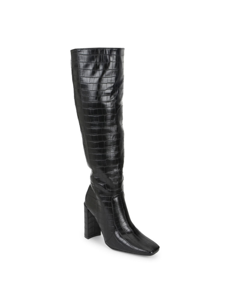 Truffle Collection Black Animal Print Boots-picture-8