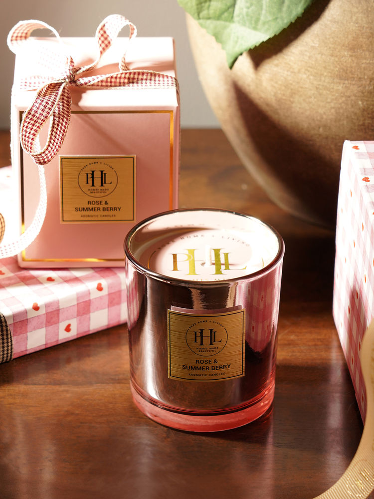 Pure Home + Living Pink Summer & Rose Berry Wax Filled Jar Candle-image-31