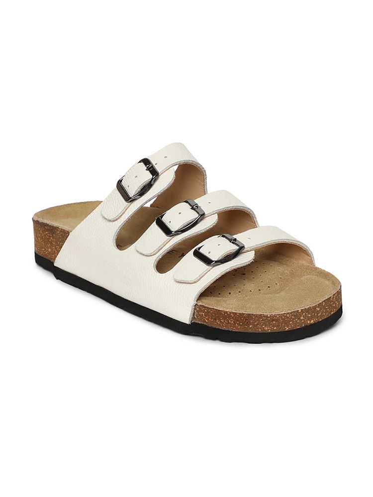 HF Journey Women Reva White Triple Strap Sandals-image-8