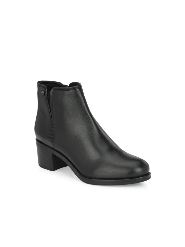 Delize Women's Black Solid Ankle Boots-picture-24