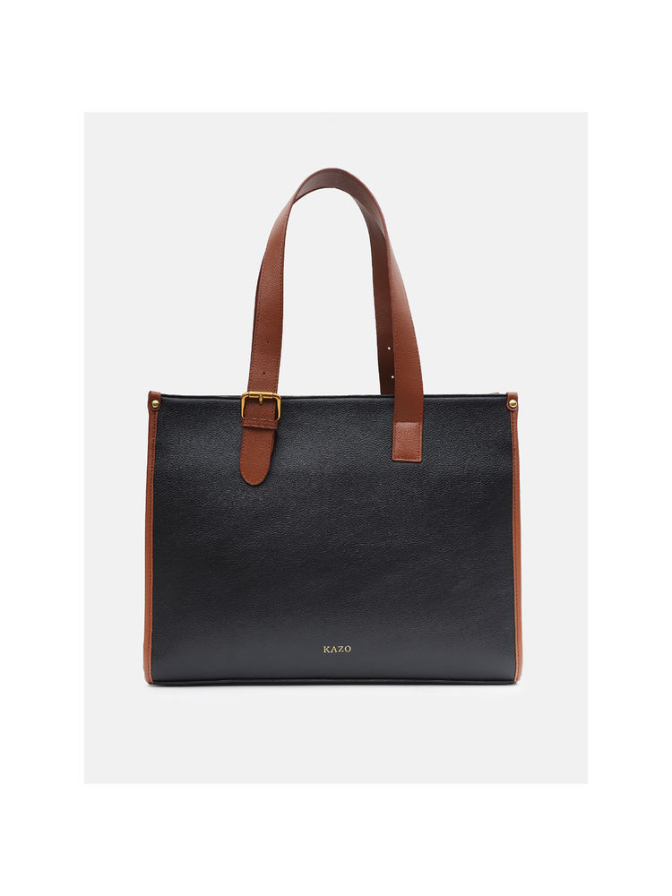 kazo fashion Kazo Black Mason Tote Bag-picture-17