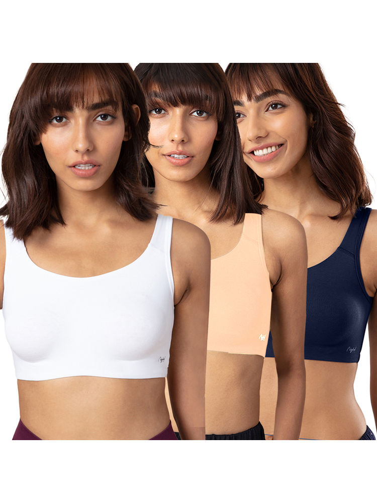 Nykd by Nykaa PO3 Soft cup easy-peasy slip-on bra with Full coverage - NYB113 Skin,White&pecoat-picture-22