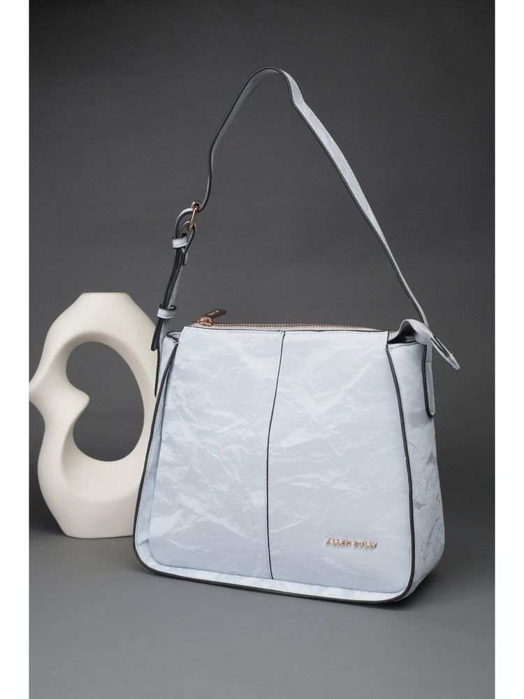 Allen Solly Women Blue Polyurethane (Pu) Textured Handbag-image-25