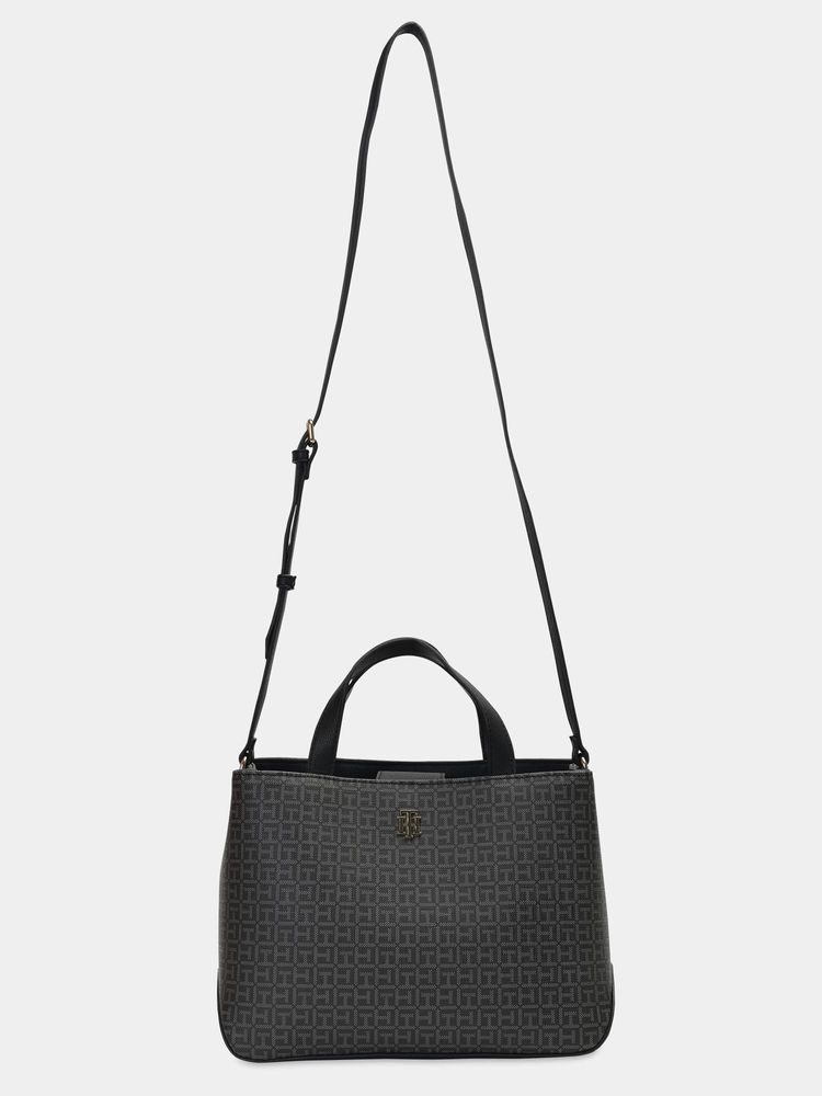 tommy hilfiger accessories Tommy Hilfiger Women Black Pu Typography Sling Bag-picture-16