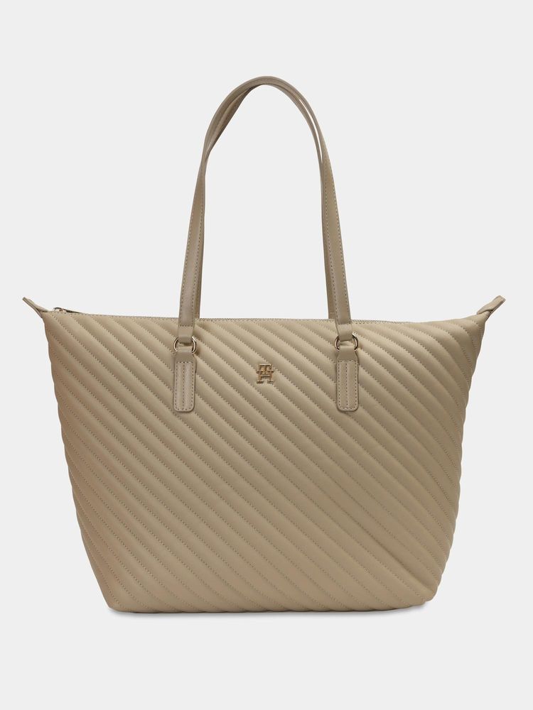 tommy hilfiger accessories Tommy Hilfiger Women Beige Pu Solid Tote Bag-picture-28