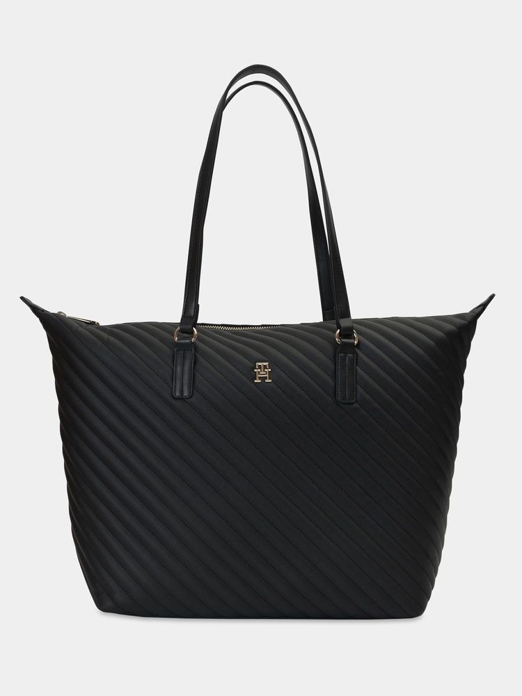 tommy hilfiger accessories Tommy Hilfiger Women Black Pu Solid Tote Bag-picture-13