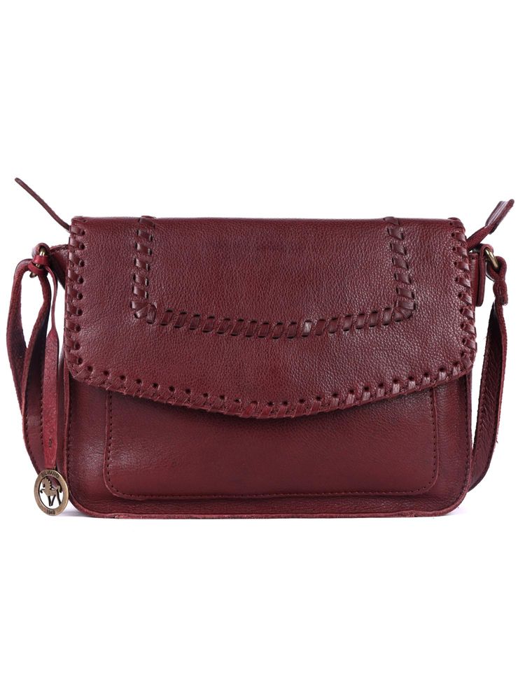 SILVIANO Women Maroon Leather Solid Sling Bag-image-38