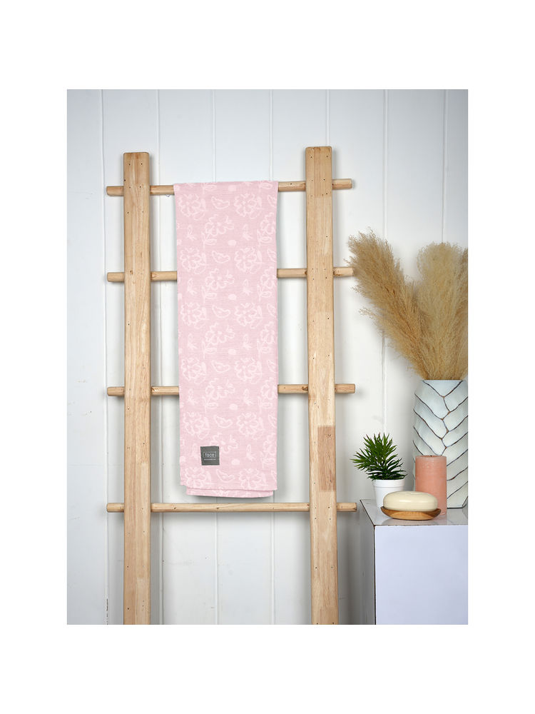 Doctor Towels Banana Jacquard Floral Bath Towel - Coral (M)-picture-10