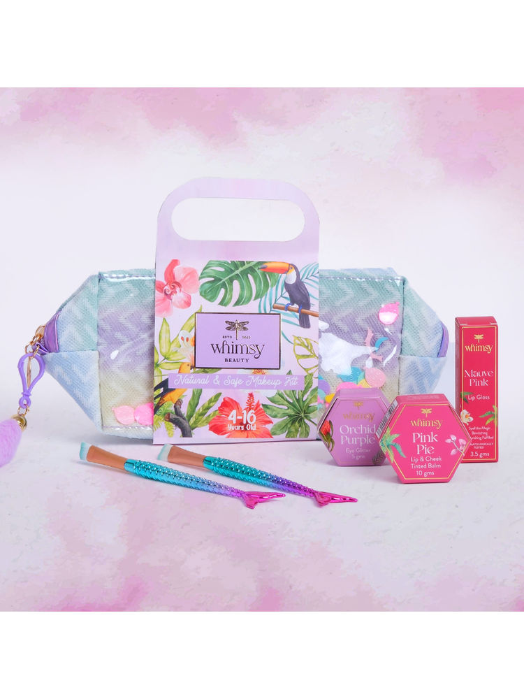 Whimsy Safe & Organic Glitter Pouch Beauty Makeup Kit For Preteen And Teen Girls - Pack Of 5-image-7