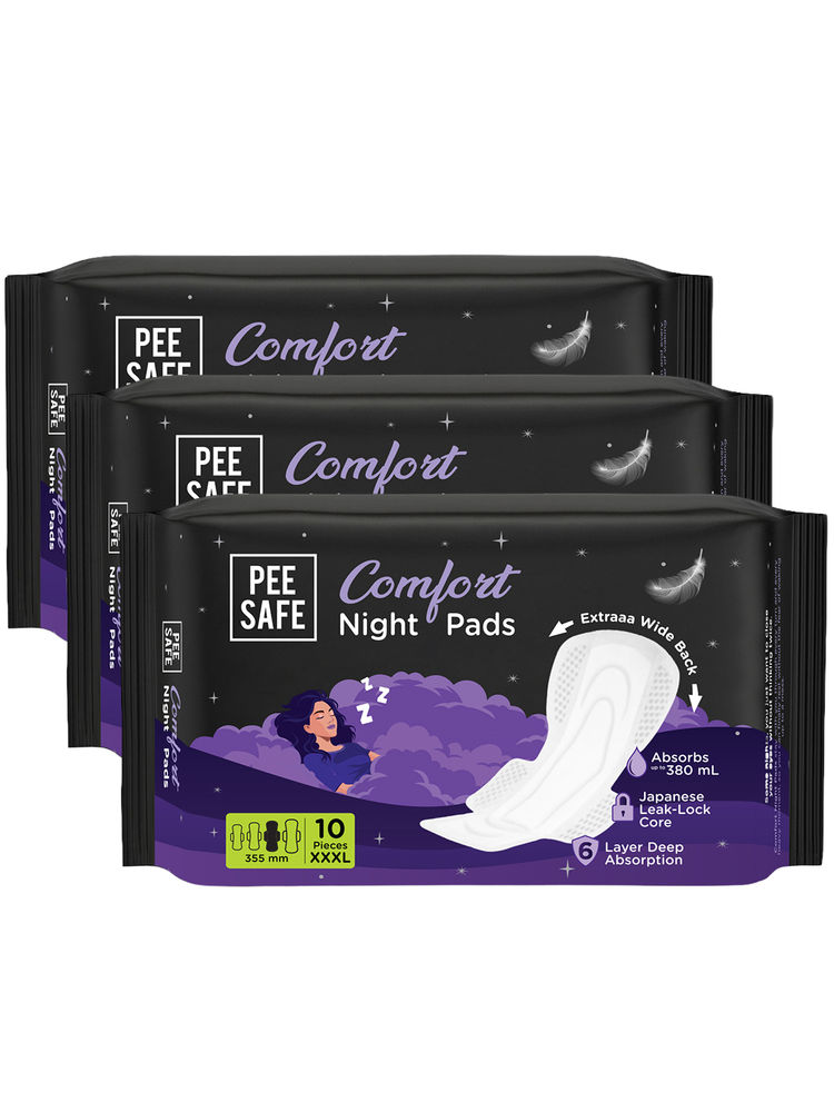 Pee Safe Comfort Night Pads Ultra Thin Overnight Pads Extra Long Dual Wings XXXL - Pack Of 3-picture-24