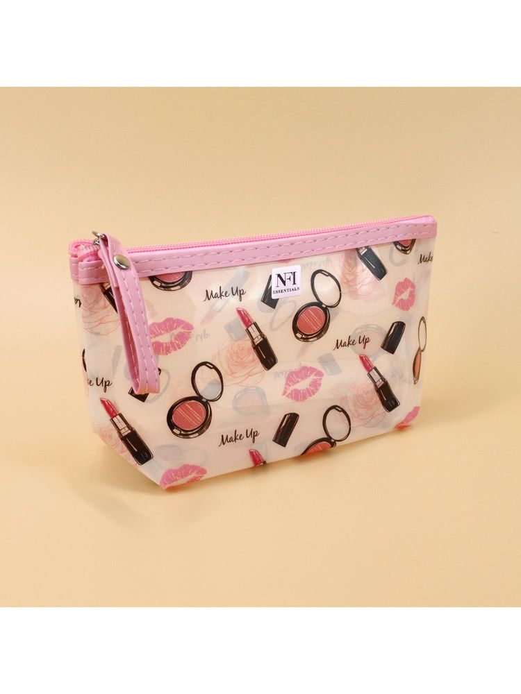 NFI Essentials Printed Makeup Pouch for Women, Transparent Stylish Travel Cosmetic-picture-42