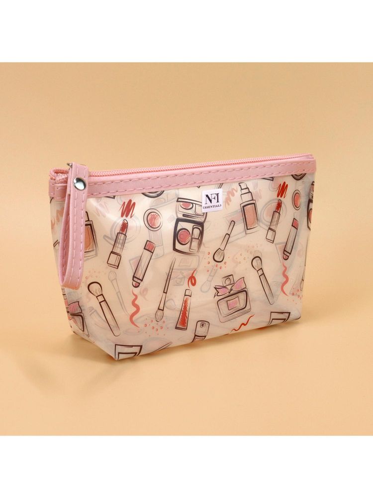 NFI Essentials Printed Makeup Pouch for Women, Transparent Stylish Travel Cosmetic-picture-2