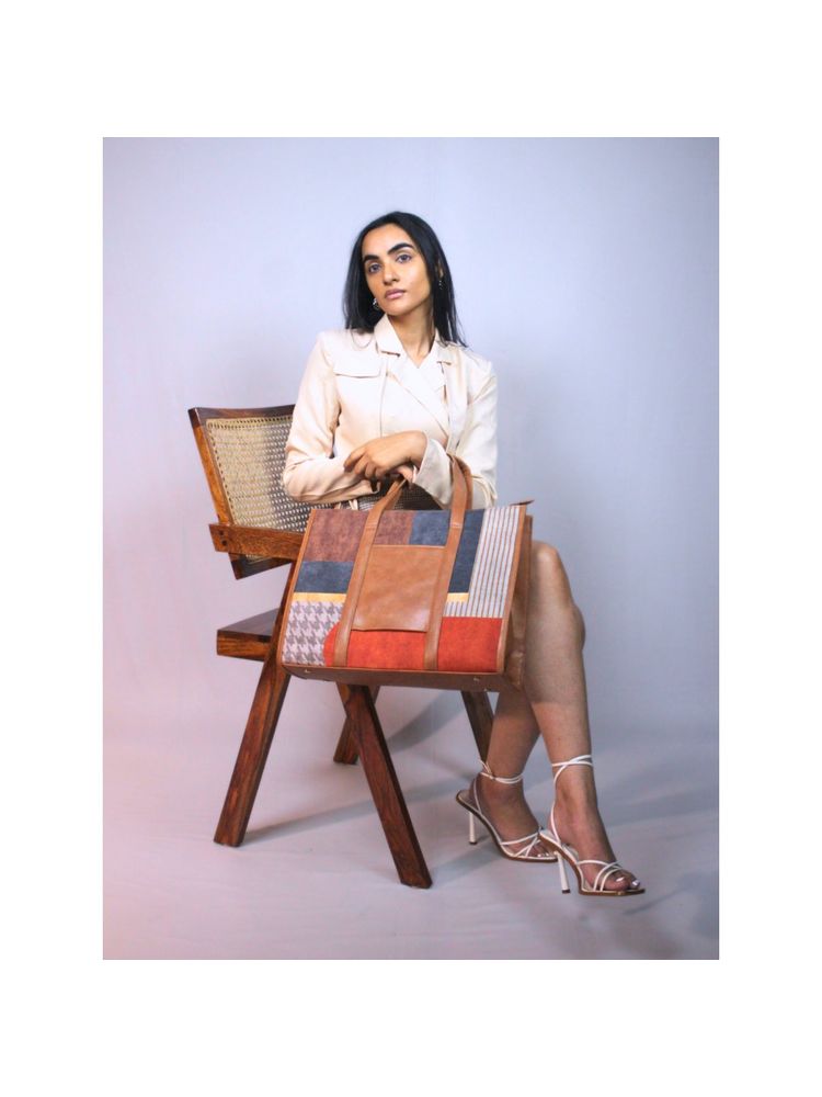 FETTI Statement Tote Bag - Shades of Brown (L)-picture-0