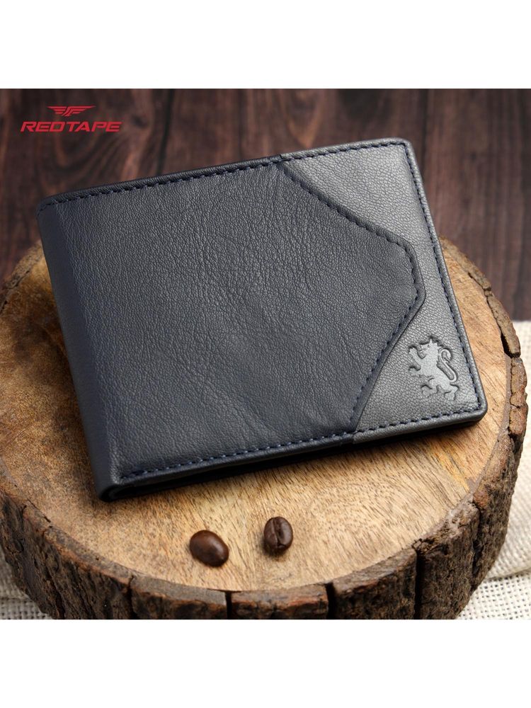 Red Tape Men Navy Blue-Grey Genuine Leather Rfid Wallet-picture-27