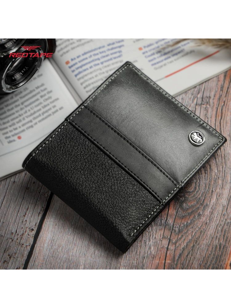 Red Tape Men Black-Grey Genuine Leather Wallet-picture-12