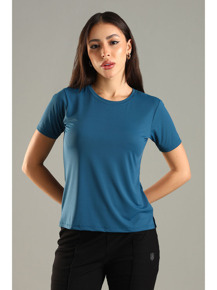 DOMIN8 Women Teal Soft and Stretchy Nylon Sports Top-picture-16