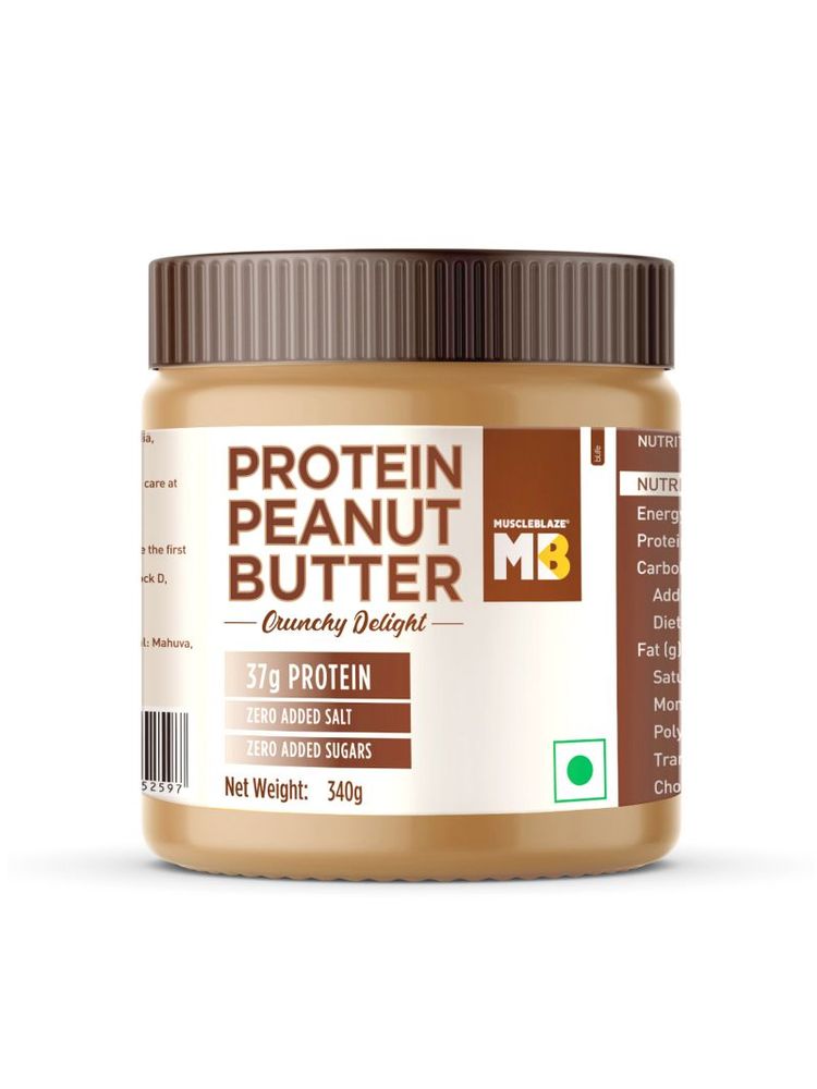 MuscleBlaze High Protein Natural Peanut Butter Unsweetened - Crunchy