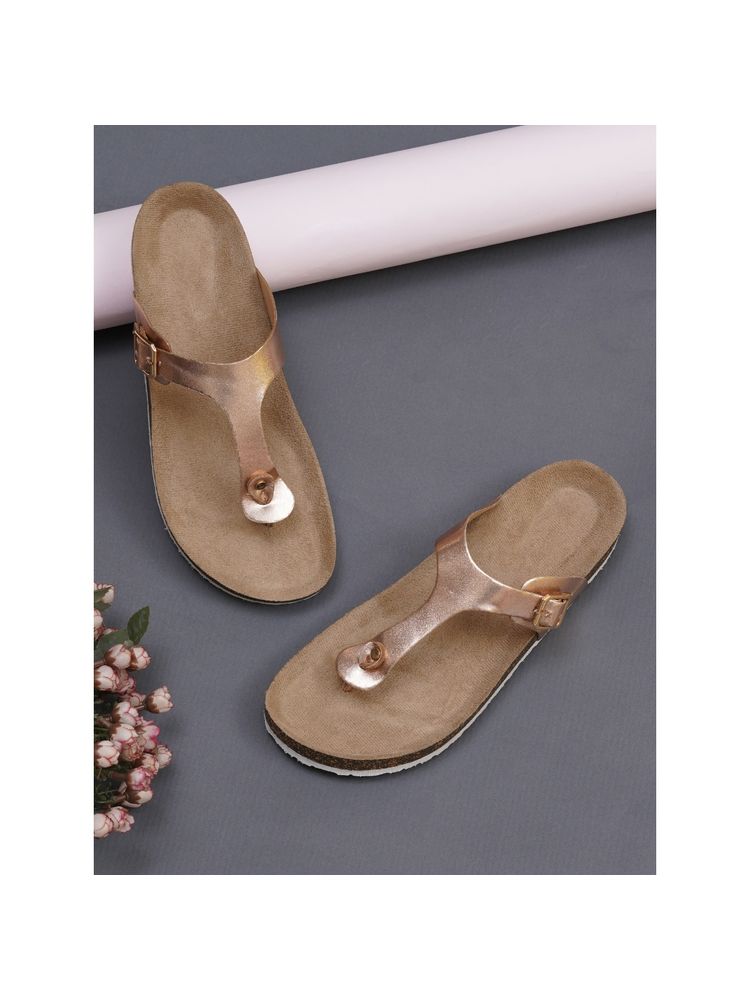MOZAFIA Women Rose Gold Solid Sandals-picture-17
