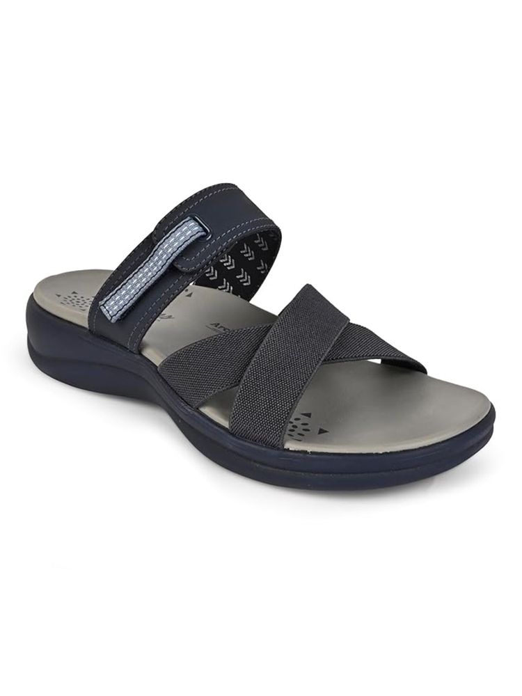SKECHERS Navy Blue Mesh Rubber Women Sandals