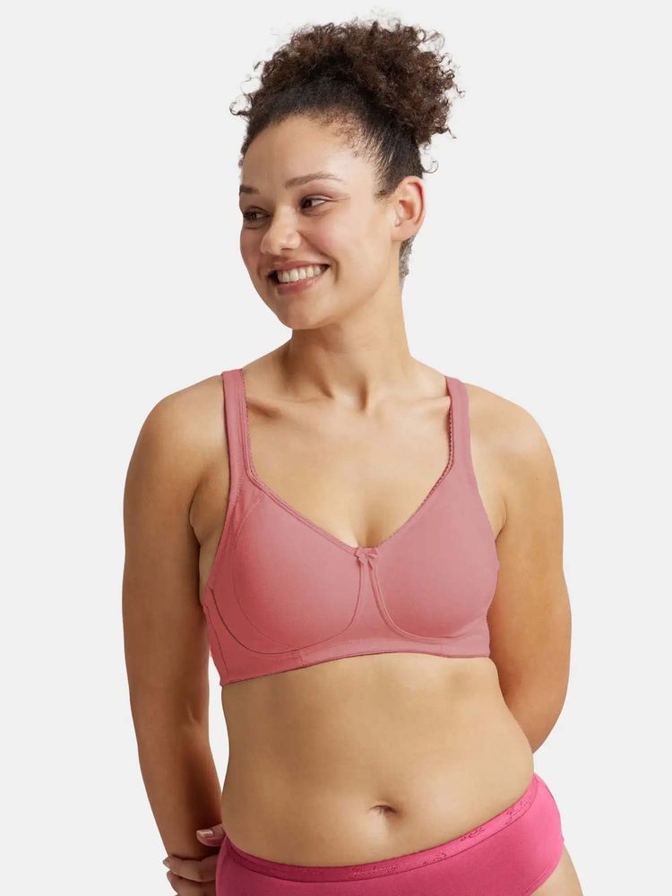 Jockey Es24 Wirefree Non Padded Cotton Elastane Full Coverage Plus Size Bra Pink-picture-16