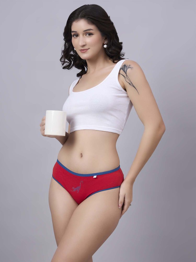 Inner Sense Red Solid Bamboo Fibre Regular Bikini Panty-image-49