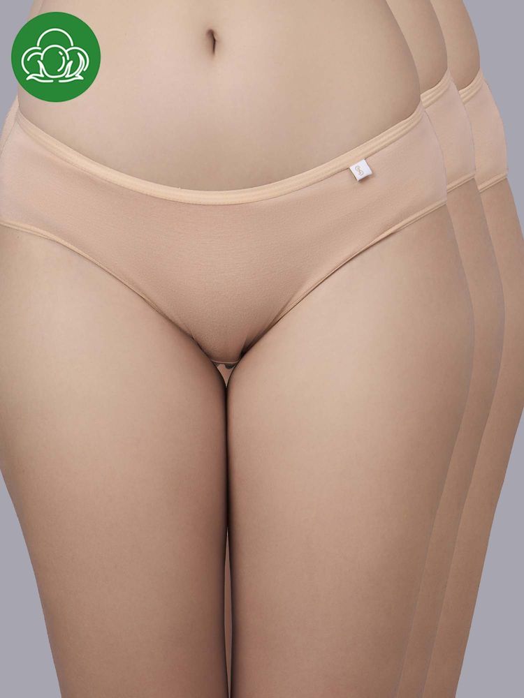 Inner Sense Beige Solid Bamboo Fibre Regular Bikini Panty-picture-17