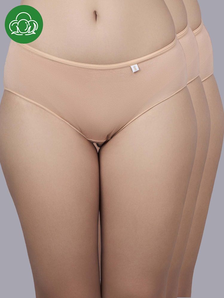 Inner Sense Beige Solid Bamboo Fibre Regular Briefs-picture-10