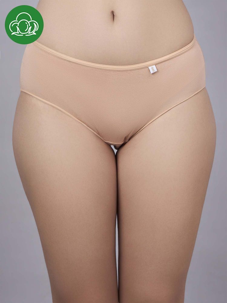 Inner Sense Beige Solid Bamboo Fibre Regular Brief-picture-13