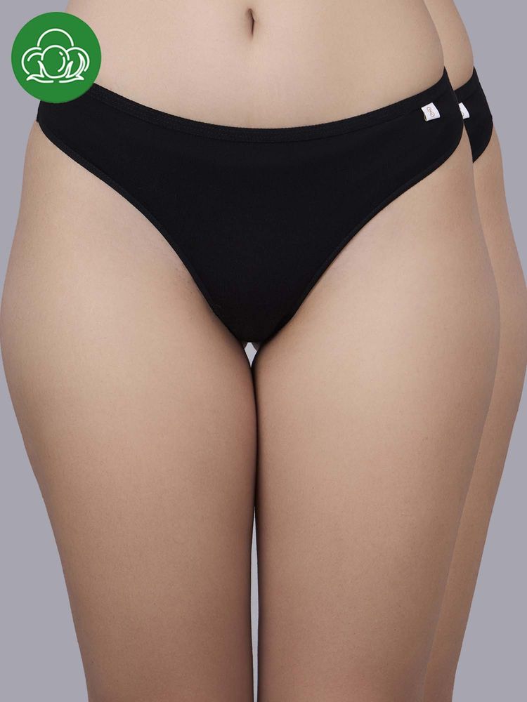 Inner Sense Black Solid Bamboo Fibre Regular Thongs-picture-20