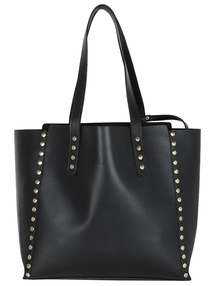 Yelloe Embellished Tote Bag In Black Hand Held Bag