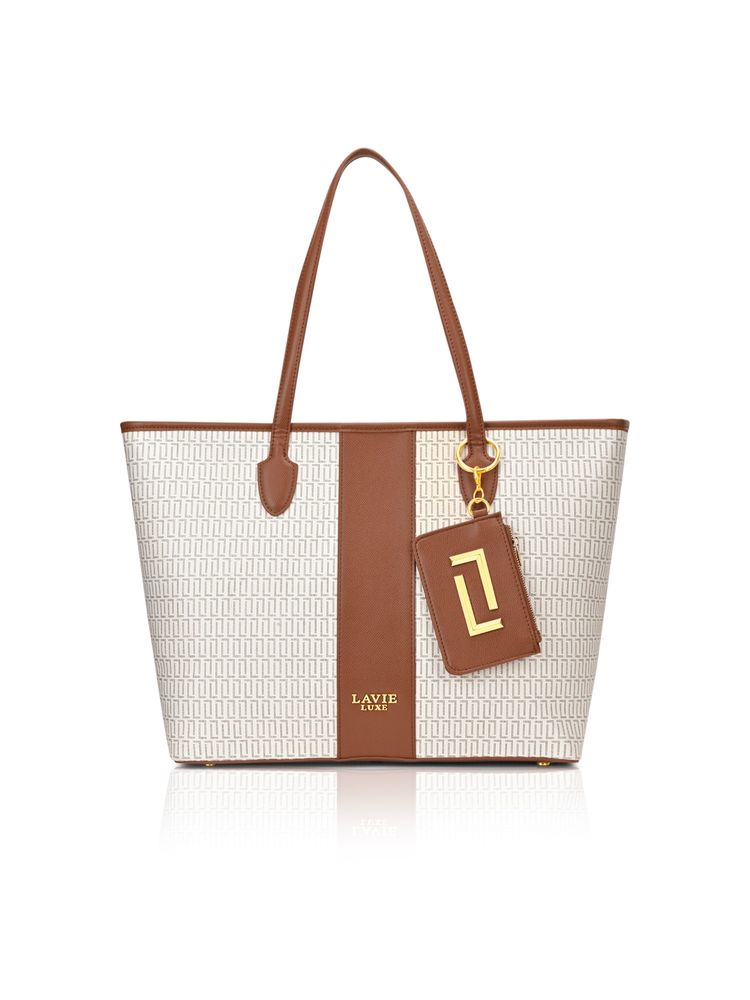Lavie Luxe Women's Monogram Sherry X-Large Pro Tote Bag-Off White (XL)-picture-11