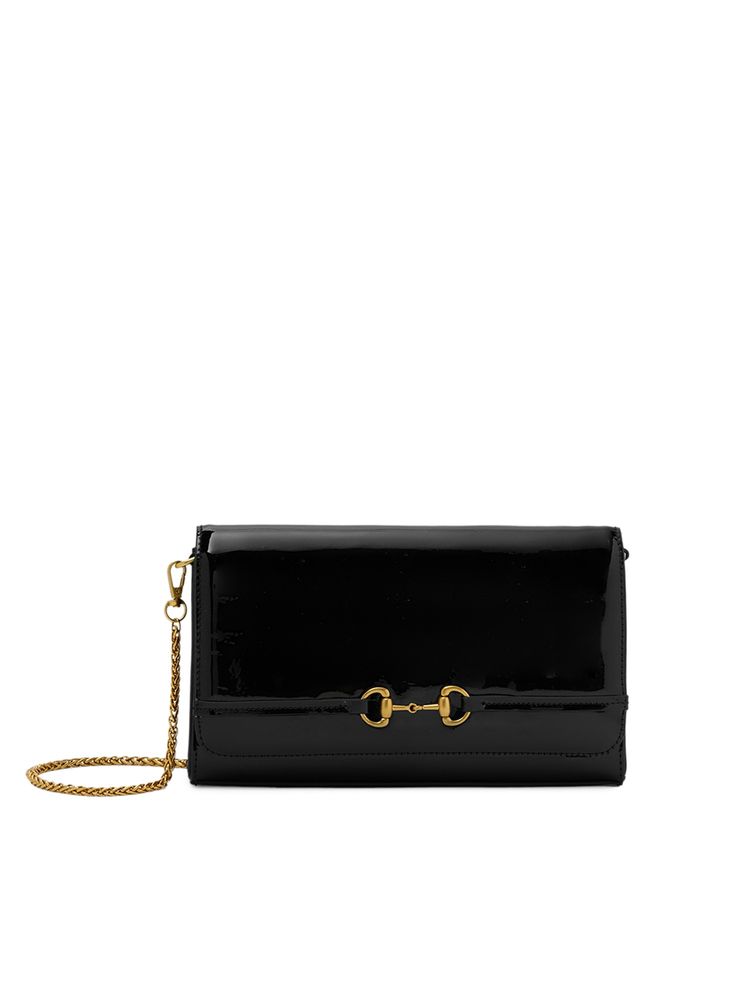 MIRAGGIO Black Bonnie Clutch With Detachable Strap (Medium)-image-44