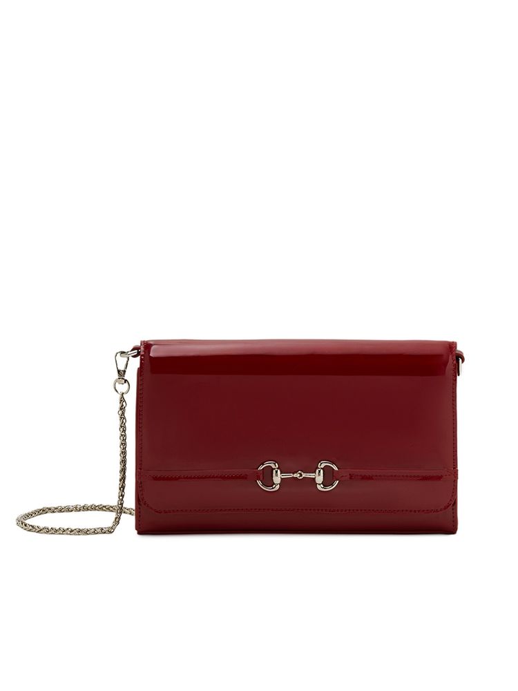 MIRAGGIO Red Bonnie Clutch With Detachable Strap (Medium)-image-21