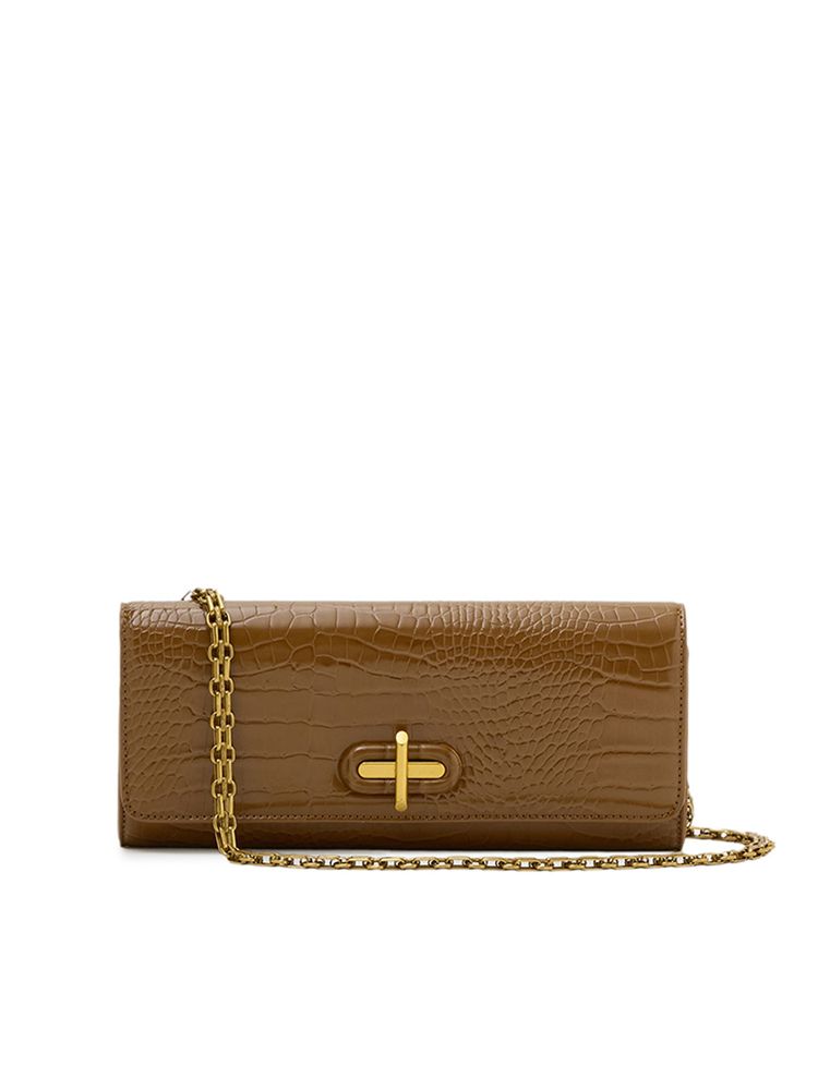 MIRAGGIO Brown Cecilia Clutch With Detachable Strap (Medium)-picture-41