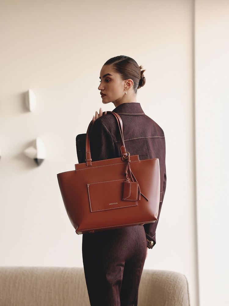 MIRAGGIO Brown Jennifer 14 Inch Laptop Tote Bag (Large)-picture-39