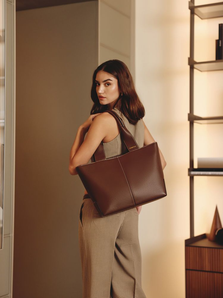 MIRAGGIO Brown Holly 14 Inch Laptop Tote Bag (Large)-picture-32