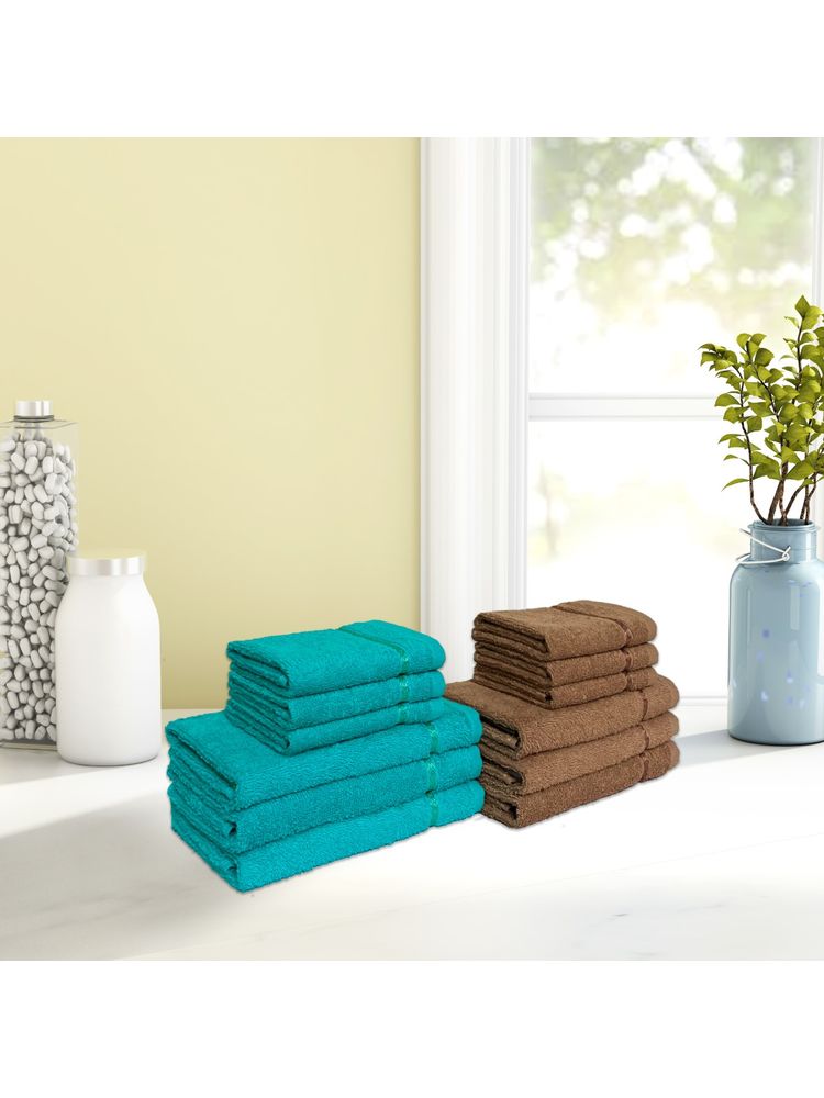 Spaces Cotton Towel Combo Quick To Dry Attractive Border High Absorbency-image-2