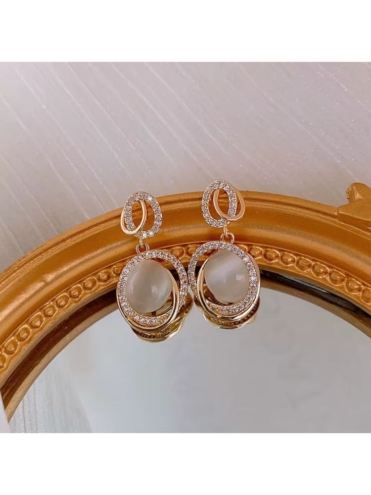 Jazz and Sizzle Trendy Geometric Stud Earrings Gold Plated-image-46