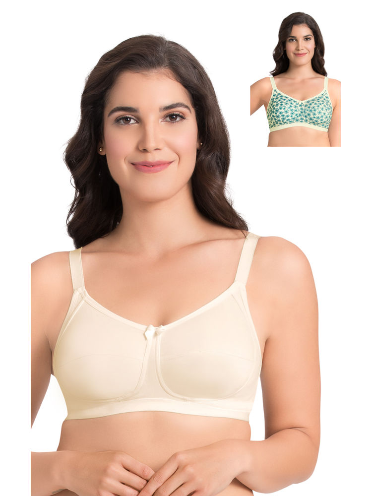 Ultimo Essential Cotton Non-Wired Bra Pack Of 2 - Multi-Color-image-32