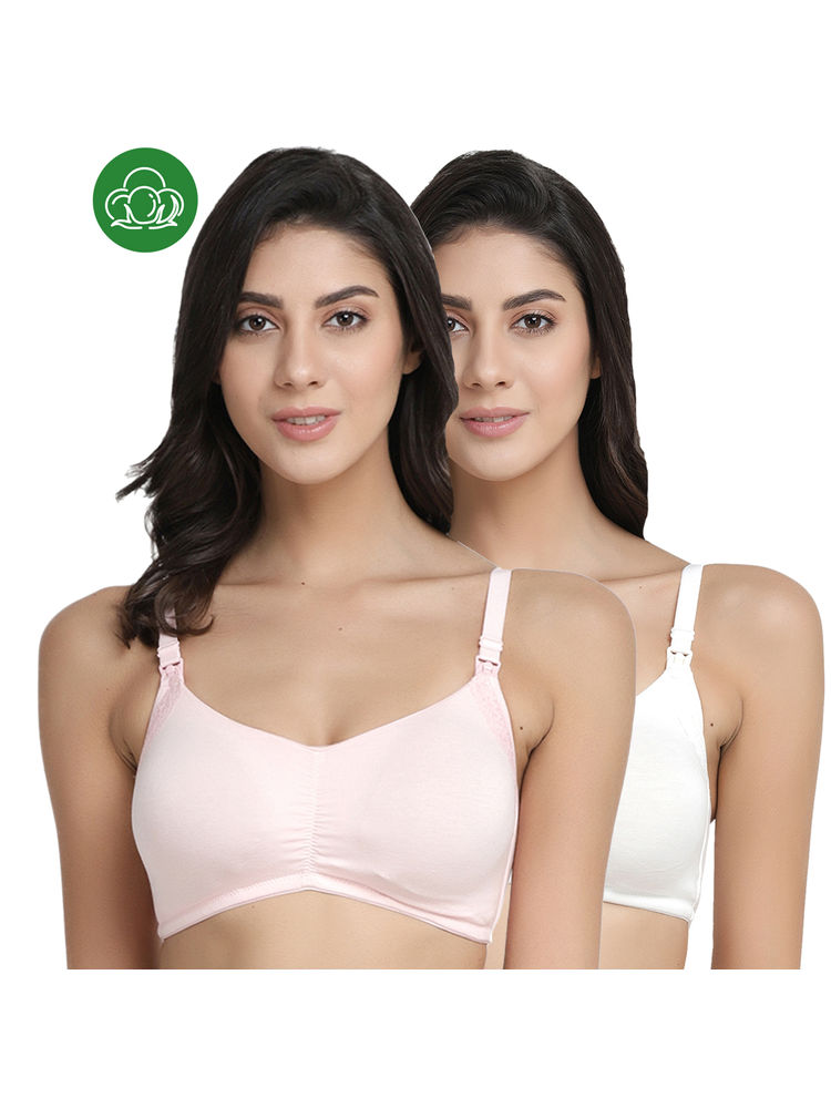 Inner Sense Organic Antimicrobial Soft Feeding Bra with Removable Pads Pack of 2 - Multi-Color-picture-32