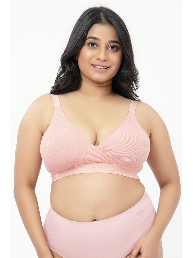 Zelena 24/7 Maternity and Nursing Sleep Bra Cotton Ribbed Wirefree Bra Rose Gold-picture-28