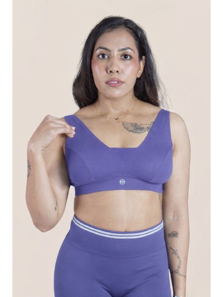 Zelena Maternity Nursing Bra Modal Feeding Bra with Adjustable Straps Royal Blue-image-2