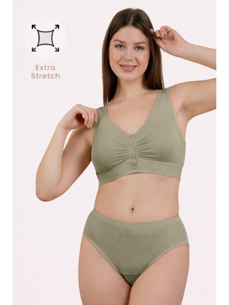 Zelena Ruched Maternity and Nursing Bra Soft Modal Front-Open Feeding Bra Pista-picture-16