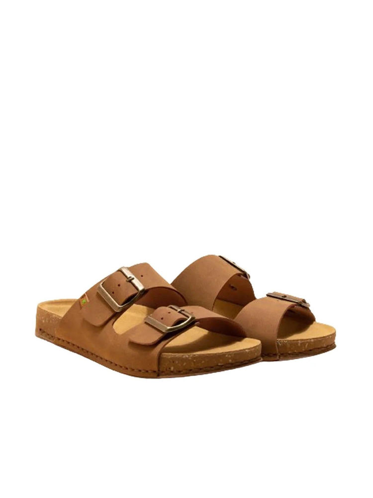 El Naturalista Womens Wood Leather Slip On Sandals-image-16