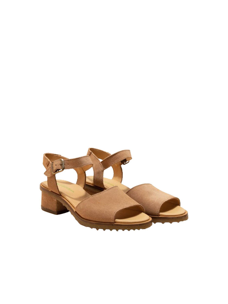 El Naturalista Womens Beige Leather Buckle Closure Block Heel Sandals-picture-24