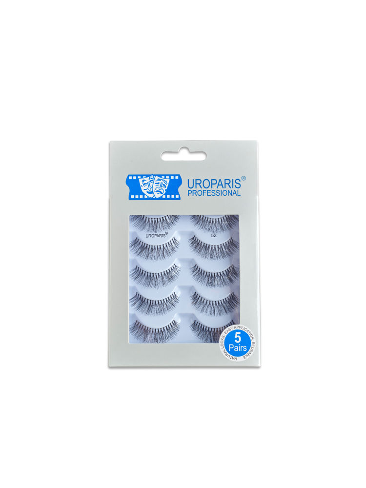 Uroparis Pack Of 5 Human Hair Black Eyelashes - 52