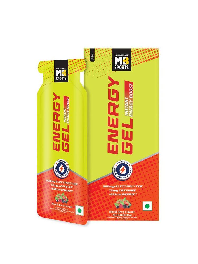 MuscleBlaze Sports Energy Gel for Instant Energy Boost - Mixed Berry